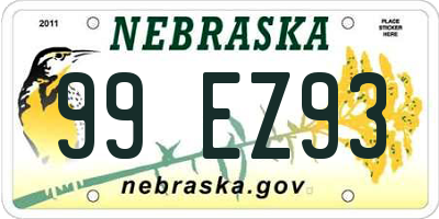 NE license plate 99EZ93