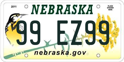 NE license plate 99EZ99