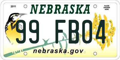 NE license plate 99FB04