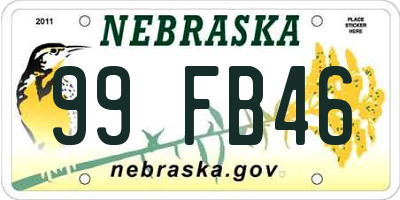 NE license plate 99FB46