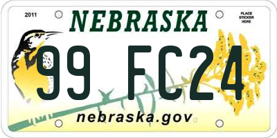 NE license plate 99FC24