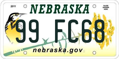 NE license plate 99FC68