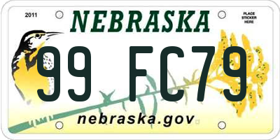 NE license plate 99FC79