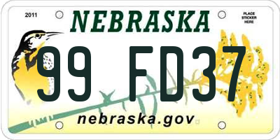 NE license plate 99FD37