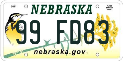 NE license plate 99FD83