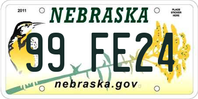 NE license plate 99FE24