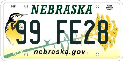 NE license plate 99FE28