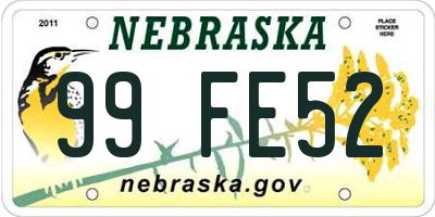 NE license plate 99FE52