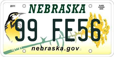 NE license plate 99FE56