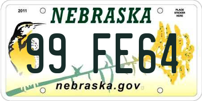 NE license plate 99FE64