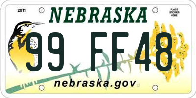 NE license plate 99FF48