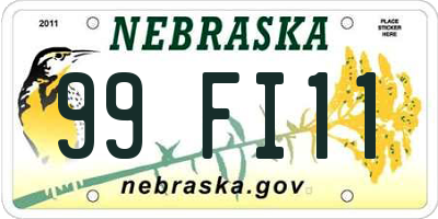 NE license plate 99FI11