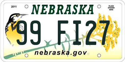 NE license plate 99FI27