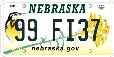 NE license plate 99FI37