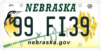 NE license plate 99FI39