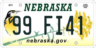 NE license plate 99FI41