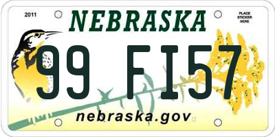 NE license plate 99FI57