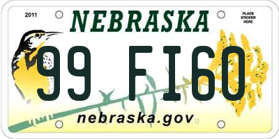 NE license plate 99FI60