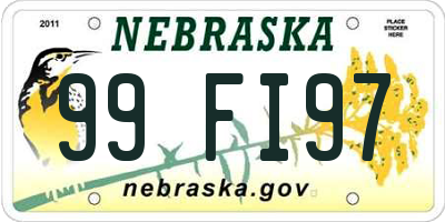 NE license plate 99FI97