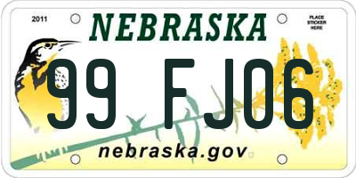 NE license plate 99FJ06