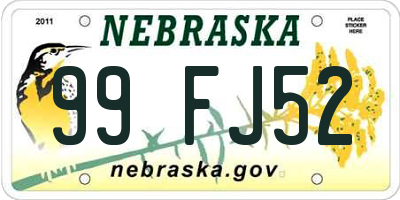 NE license plate 99FJ52