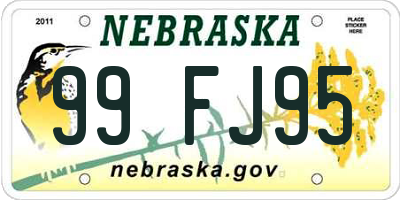 NE license plate 99FJ95