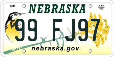 NE license plate 99FJ97