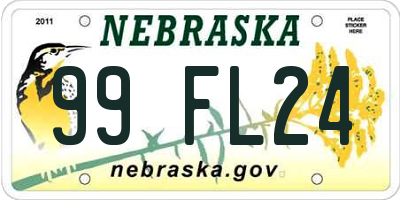 NE license plate 99FL24