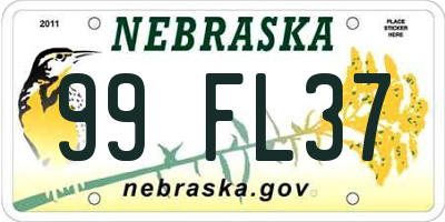 NE license plate 99FL37