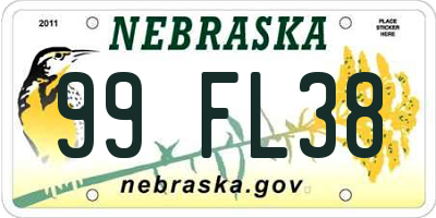 NE license plate 99FL38