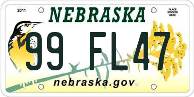 NE license plate 99FL47