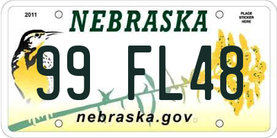 NE license plate 99FL48