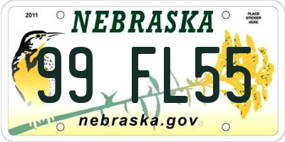 NE license plate 99FL55