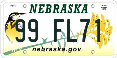 NE license plate 99FL71