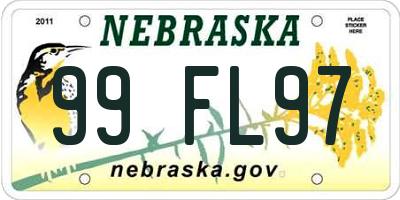 NE license plate 99FL97