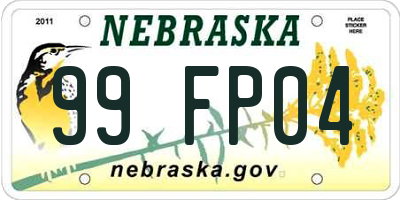 NE license plate 99FP04