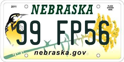NE license plate 99FP56