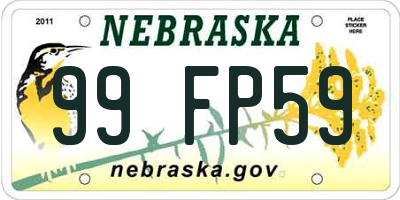 NE license plate 99FP59