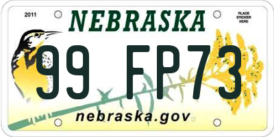 NE license plate 99FP73