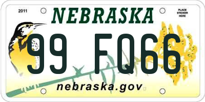 NE license plate 99FQ66