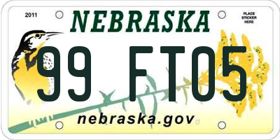 NE license plate 99FT05