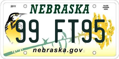 NE license plate 99FT95