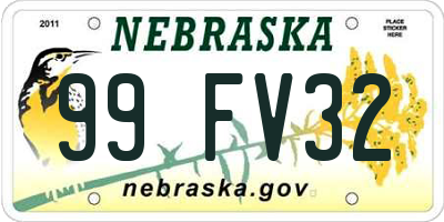 NE license plate 99FV32