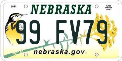 NE license plate 99FV79