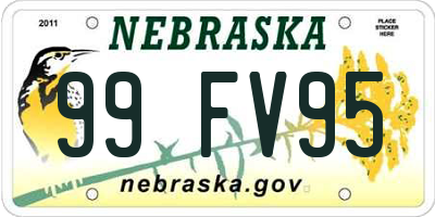 NE license plate 99FV95