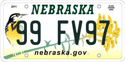 NE license plate 99FV97
