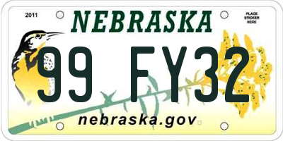 NE license plate 99FY32