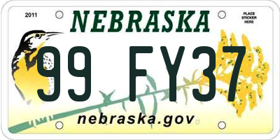 NE license plate 99FY37