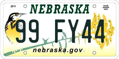 NE license plate 99FY44