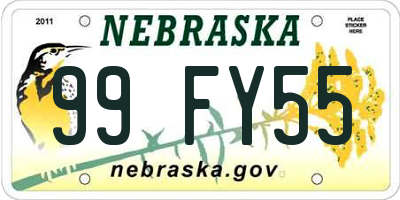NE license plate 99FY55